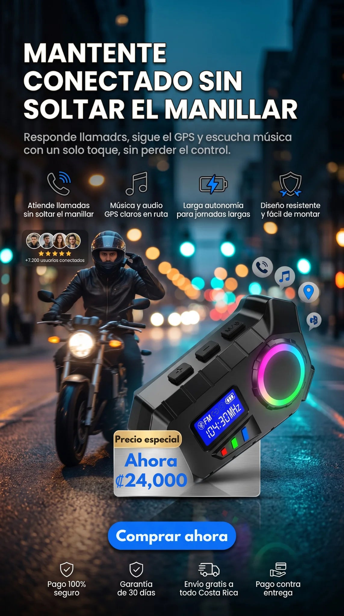 Auriculares Bluetooth para Casco de Moto