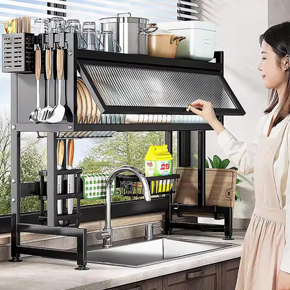 Escurridor de Platos de Acero al Carbono con Puerta Abatible