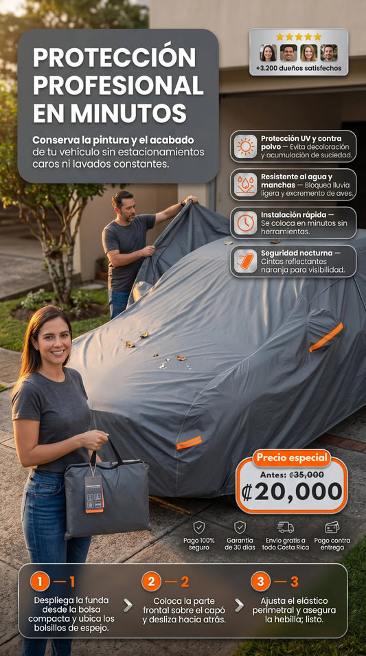Funda Protectora Impermeable para Automóvil Premium